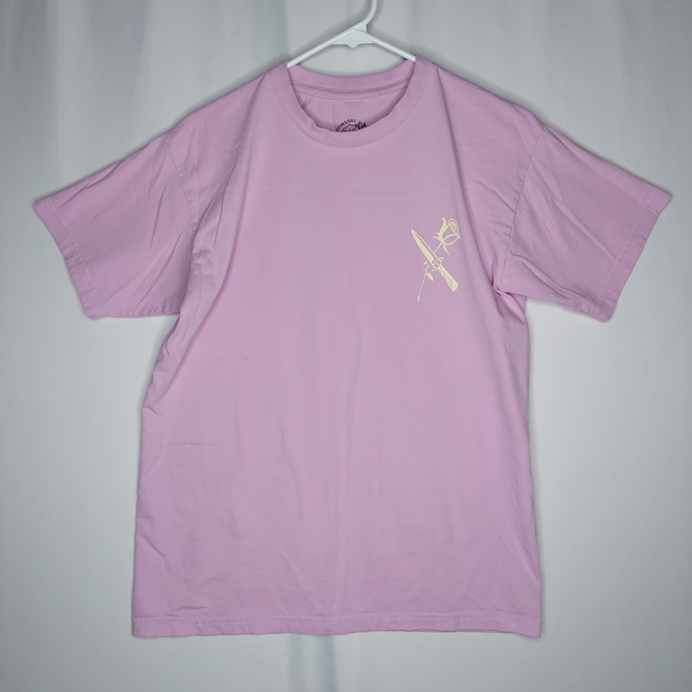 Doomsday S. Wales Graphic T-Shirt Womens Small Pastel Purple Its Just A Bad Day